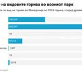 Дизелите во возниот парк во Македонија 2,5 пати позастапени од бензинците